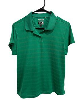 Adidas Climacool Womens Green Polo Shirt Size Large Performance Golf Athleisure